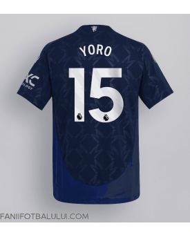 Manchester United Leny Yoro #15 Tricou Fotbal Replică 2024-25 Barbati Deplasare